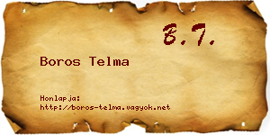 Boros Telma névjegykártya